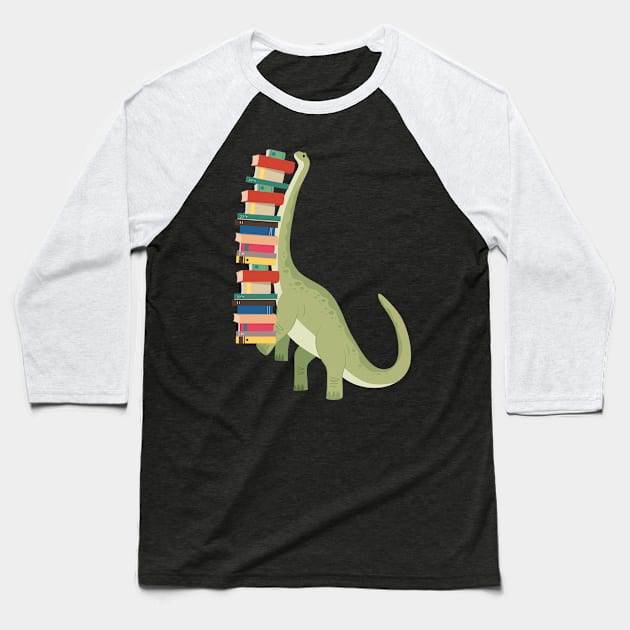 Dinosaur Books Reading Baseball T-Shirt by shirtsyoulike